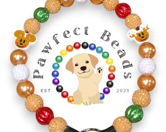 Weihnachtsplätzchen Perlen Hund/Katze Halskette/O-Ring Halsband | 20 mm Bubble Gum Acrylperlen
