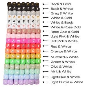 ADICIONAL DE NOMBRE - Debe comprar un collar/collar de cuentas para su mascota para realizar el pedido - Solo complemento - Cuentas con letras cúbicas de 16 mm