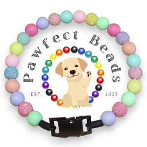 Spring Fling Beaded Pet Necklace/O-Ring/ Buckle Collar/Martingale Chain | 20mm Bubble Gum Acrylic Beads