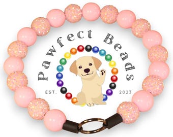 Collar con cuentas de chicle para perro o gato, collar con anilla, cadena martingala y cuentas acrílicas de chicle de 20 mm.
