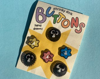 Soot sprite and star candy buttons ghibli spirited away anime novelty shrinky dink buttons