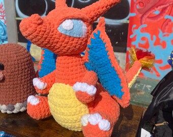 Fire Dragon Pocket Monster amigurumi crochet plush