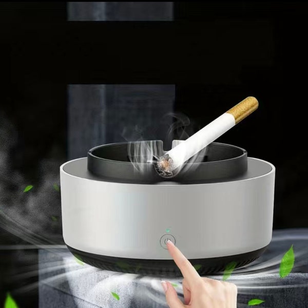 Cenicero purificador de aire, artefacto para fumar (pilas no incluidas), eliminación de humo de segunda mano, olor a tabaco, elimina instantáneamente el olor a humo