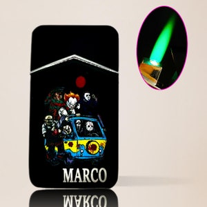 Halloween Personalized Green Flame Torch Lighter | Customizable Gift | Engraving