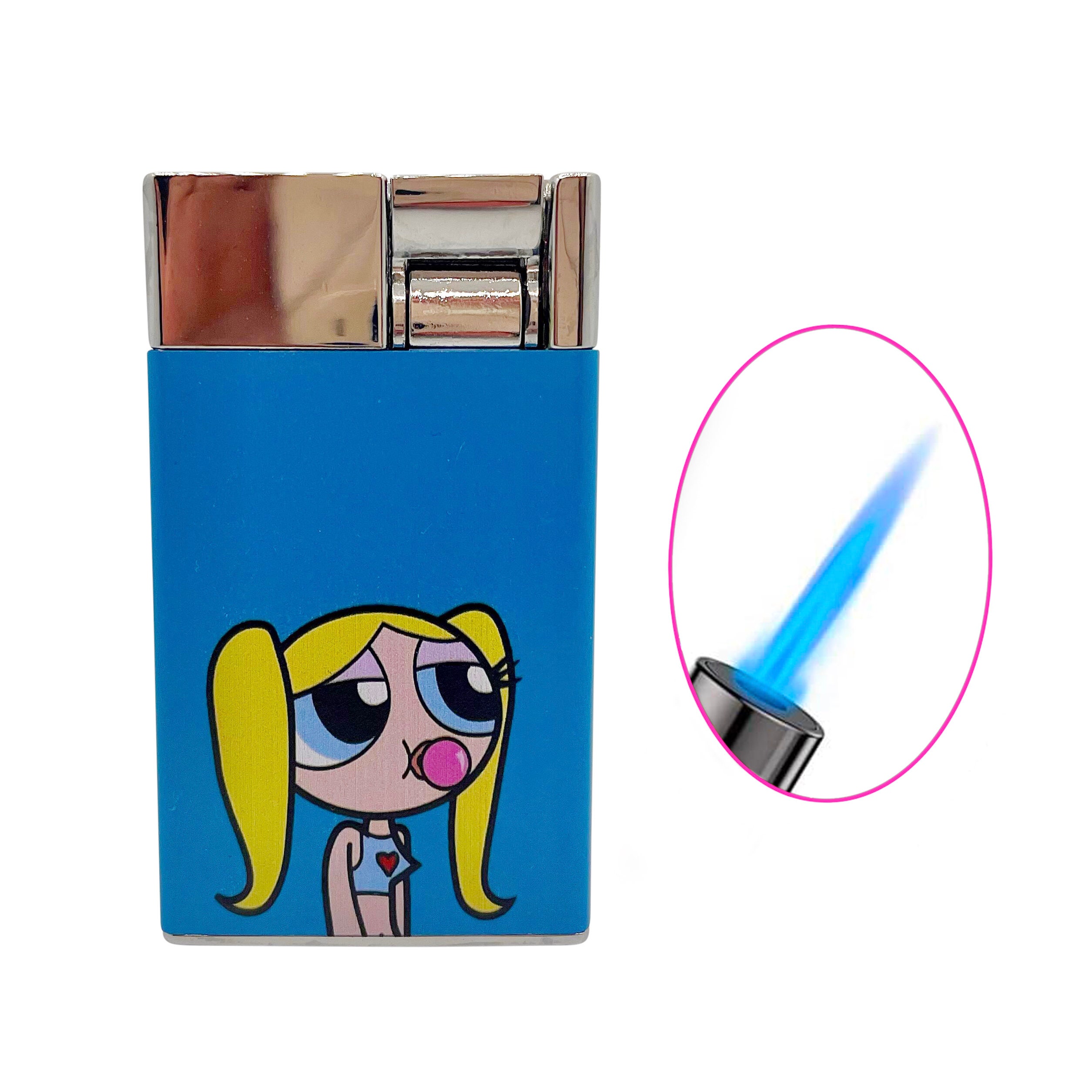 Bubbles Blue Flame Refillable Butane Torch Lighter | Glow in the dark | Engraving Available | Custom Made Accessories