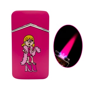 Lizzie Pink Flame nachfüllbares Butanfeuerzeug