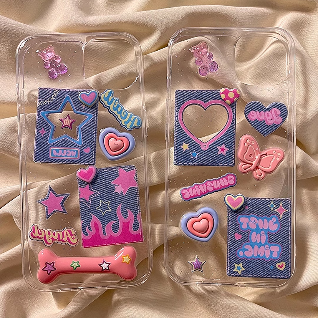 Y2K Phone Case for Iphoneaesthetic Phone Case 3D Bear Heart Etsy