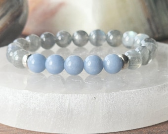 Angelic Realm | Angelite | Labradorite | Spiritual Awareness | Calming Energy | Protection | Inner Wisdom | Peace & Tranquility | Intuition