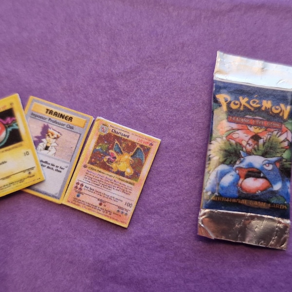Mini pokemon booster packs/ mini pokemon cards (hand made)
