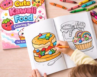 Libro da colorare di cibo Kawaii – 50 pagine divertenti da stampare (PDF)