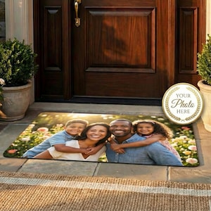 Custom Photo Doormat 18x30 | Personalized Welcome Mat | Front Door / Entryway Rug, Indoor Outdoor Non-Slip Rubber Backing, Housewarming Gift