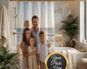 Custom Shower Curtain from Photo (71x74), Personalized Photo Shower Curtain, Picture Shower Curtain, Water-Resistant Bath Curtain