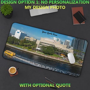 Personalized Desk Mat, Unique and Mouse Pad, Customize your Design Photo and Text, Office & Home Work Decor, Florida Tampa Water Taxi image 2