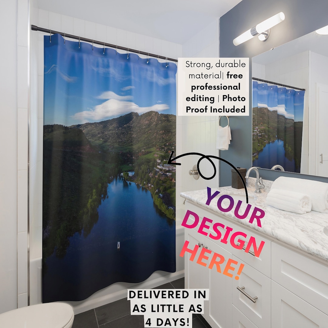 Personalized Shower Curtain From Photo, Customized Shower Curtains