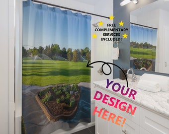Personalized Shower Curtain, Custom Design Photo, Home, Tub & Bathroom House Decor, Unique Gift Idea, Colorado Greeley Flower Bed