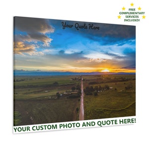 Personalized Canvas, Custom Photo, Quote, House Frame Hanging, Family Portrait, Office & Home Decor Gift, Colorado Farmlands Sunset
