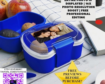 Custom lunch box, Personalized bento box, Photo food container, custom meal kit, personalized meal storage, Kids custom lunch box, Fruit box