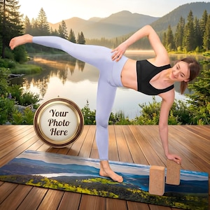 Custom Photo Yoga Mat, Personalized Yoga Mat 24x72, Custom Printed Non-Slip Rubber Workout Mat, Yoga Teacher Gift