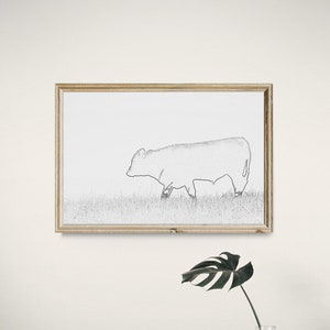 Kansas Plains Cattle Sketch Print (Digital Download)