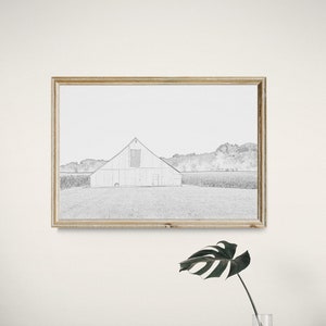 Barn Sketch Print: Farmhouse Wall Art (Digital Download)