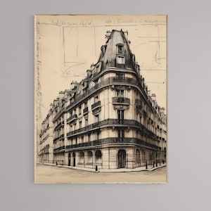 Vintage Parisian print, Digital Download, Printable wall art