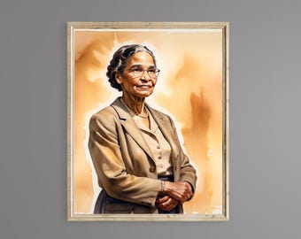 Lámina artística de Rosa Parks – Retrato de los Derechos Civiles (Descarga digital)