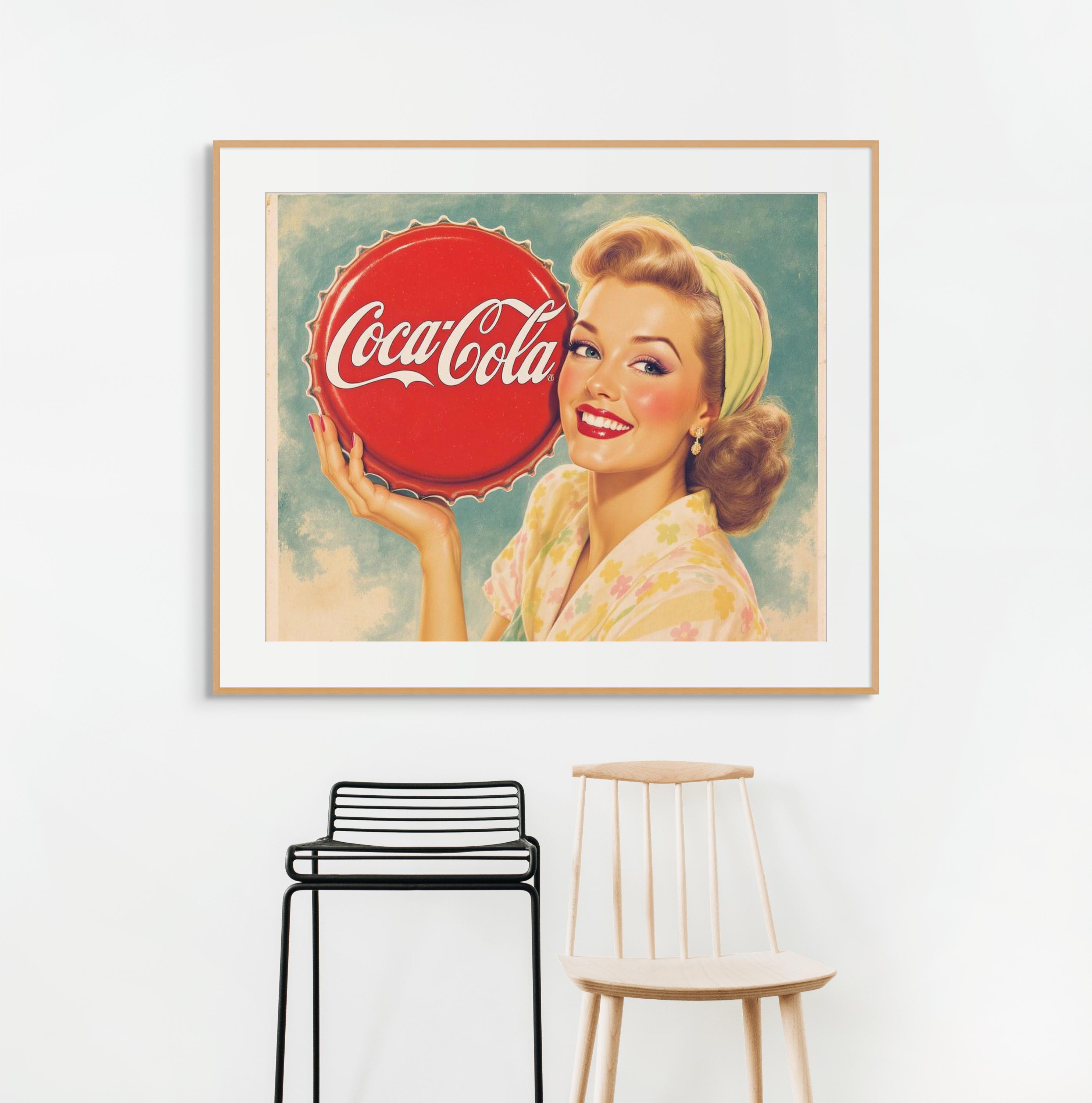 1950s Coca-cola Ad Print, Retro Pin-up Girl (digital Download) - Etsy