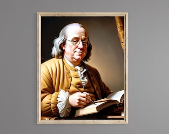 Benjamin Franklin Portrait Print – Founding Father Art (Digital Download)