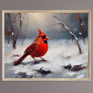 PRINTABLE WALL ART,  Digital download, Vintage painting - Cardinal