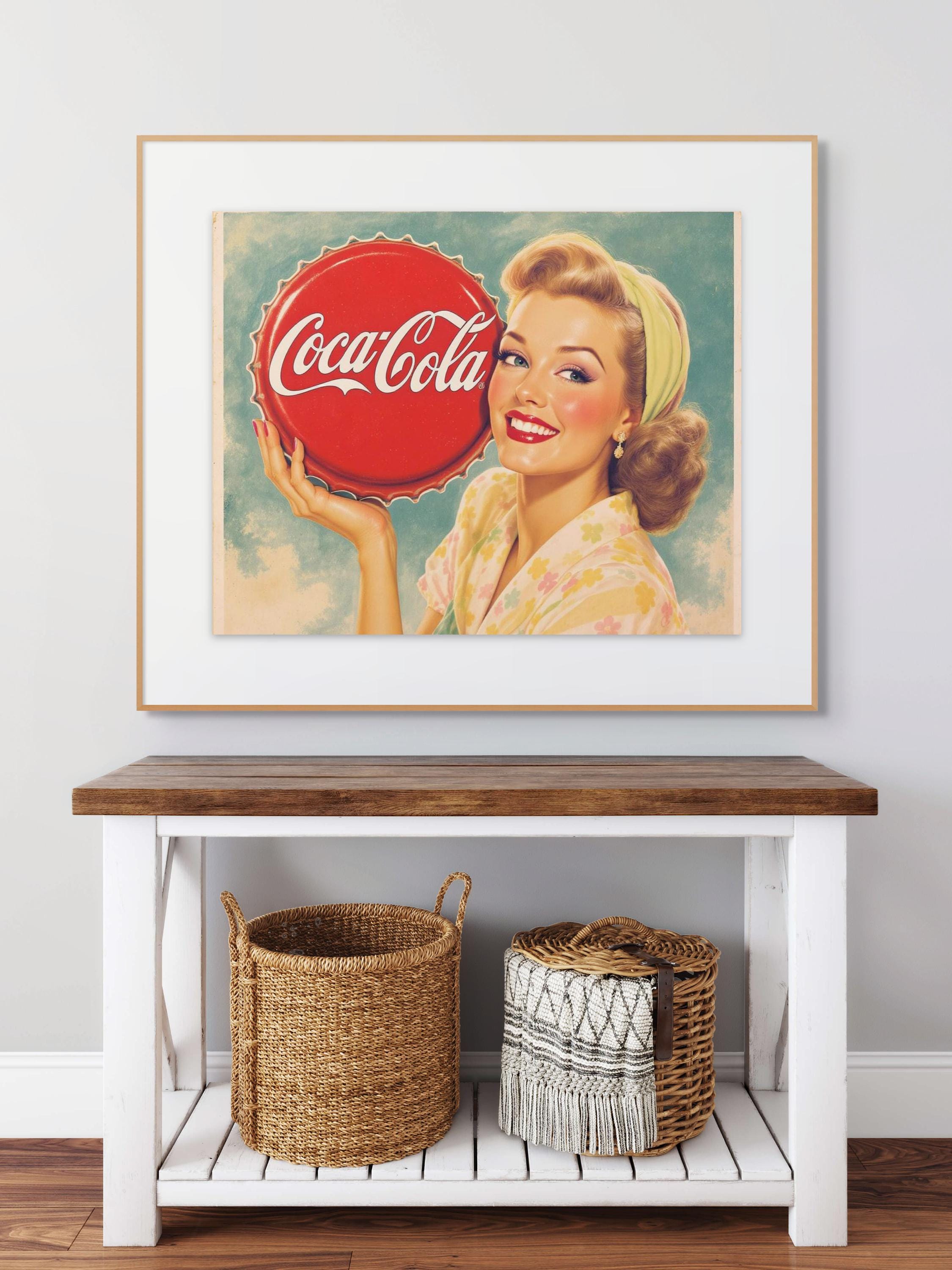 Coca-Cola The Coke's on me 木製パネル Coca-Cola The Coke's on me
