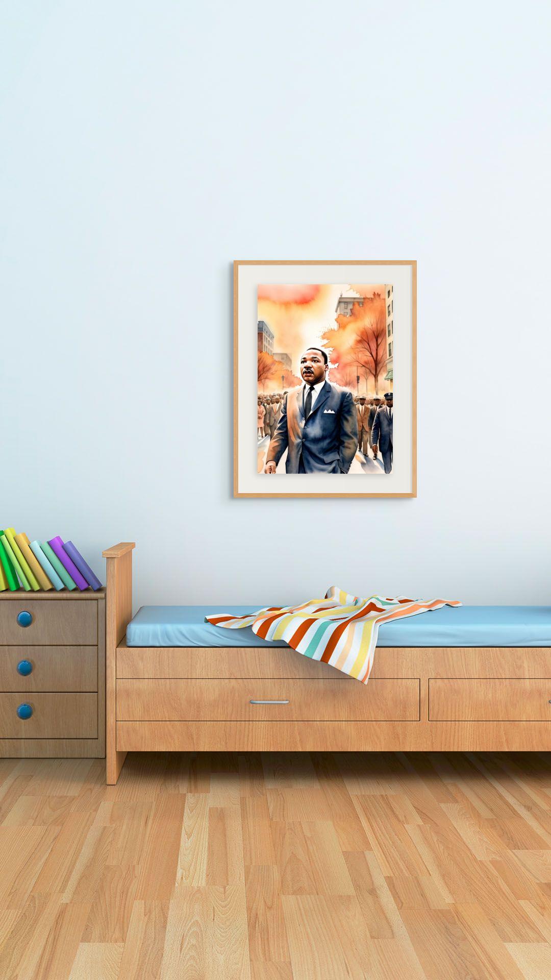 Dr. Martin Luther King Watercolor Portrait - Printable Art (digital ...