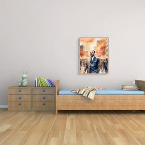Dr. Martin Luther King Watercolor Portrait - Printable Art (digital ...