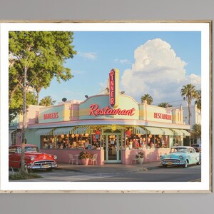 PRINTABLE WALL ART, Digital download, Restaraunt  --1950's