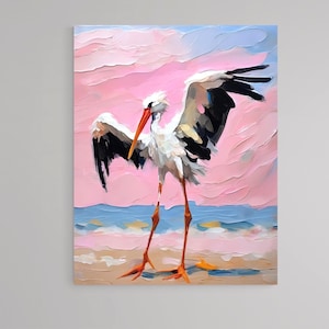 Stork Wall Art Print: Minimalist Nursery Decor (Digital Download)