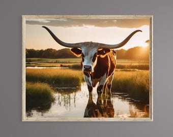 Longhorn, Longhorns, Cattle,Printable Wall Art, Cattle