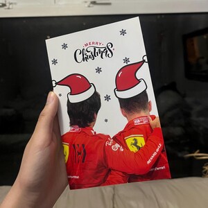 Charles Leclerc & Carlos Sainz Ferrari-kerstkaart | F1 | Formule 1 | Ferrari | Cadeau | Kerstmis