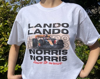 Lando Norris 2024 F1-inspirerad t-shirt med grafisk design | T-shirt/Hoodie/Crop Top - Formel 1-hoodie, Formel 1-t-shirt
