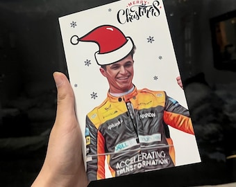 Cartão de Natal Lando Norris | F1 | Fórmula 1 | Mclaren | Presente | Natal | Oscar Piastri