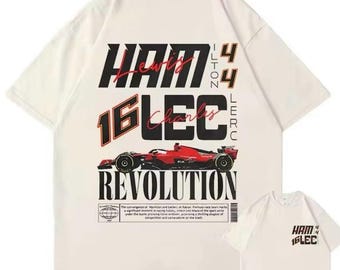 Lewis Hamilton & Charles Leclerc Ferrari Graphic T-shirt - Formula 1 | F1 | Racing | Car | F1 2025
