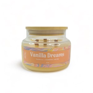 Sueños de vainilla, Vela de 8 oz, Vela dulce, Vela de vainilla, Vela perfumada, Hecha a mano, Vela de decoración del hogar, Regalo de vela