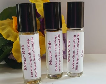 Masaje muscular, aceites esenciales, alivio muscular