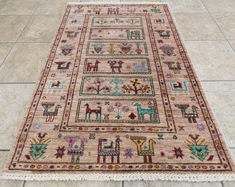 3x4 Ft Persian Rug - Traditional Hand Knotted Rug - Oriental Rug - Wool Rug - Area Rug