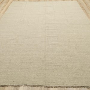 8x10 Ft Beige Kilim Rug - Traditional Flat Weaved Rug - Area Rug - Solid Rug - Rugs for Bedroom