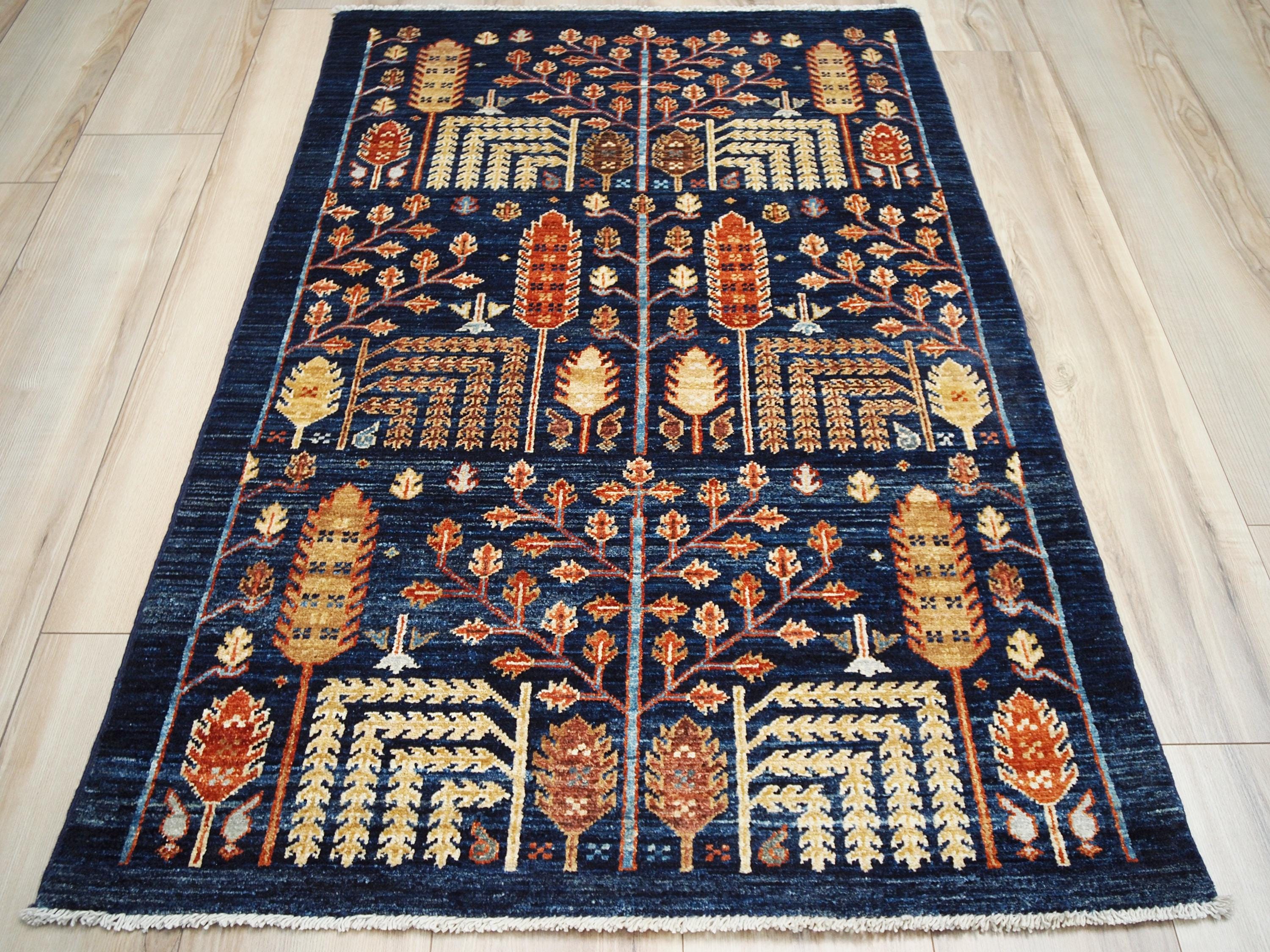 3x5 Ft Blue Serapi Rug - Traditional Hand Knotted Rug - All Over Rug - Floral Rug - Area Rug - Living Room Rug