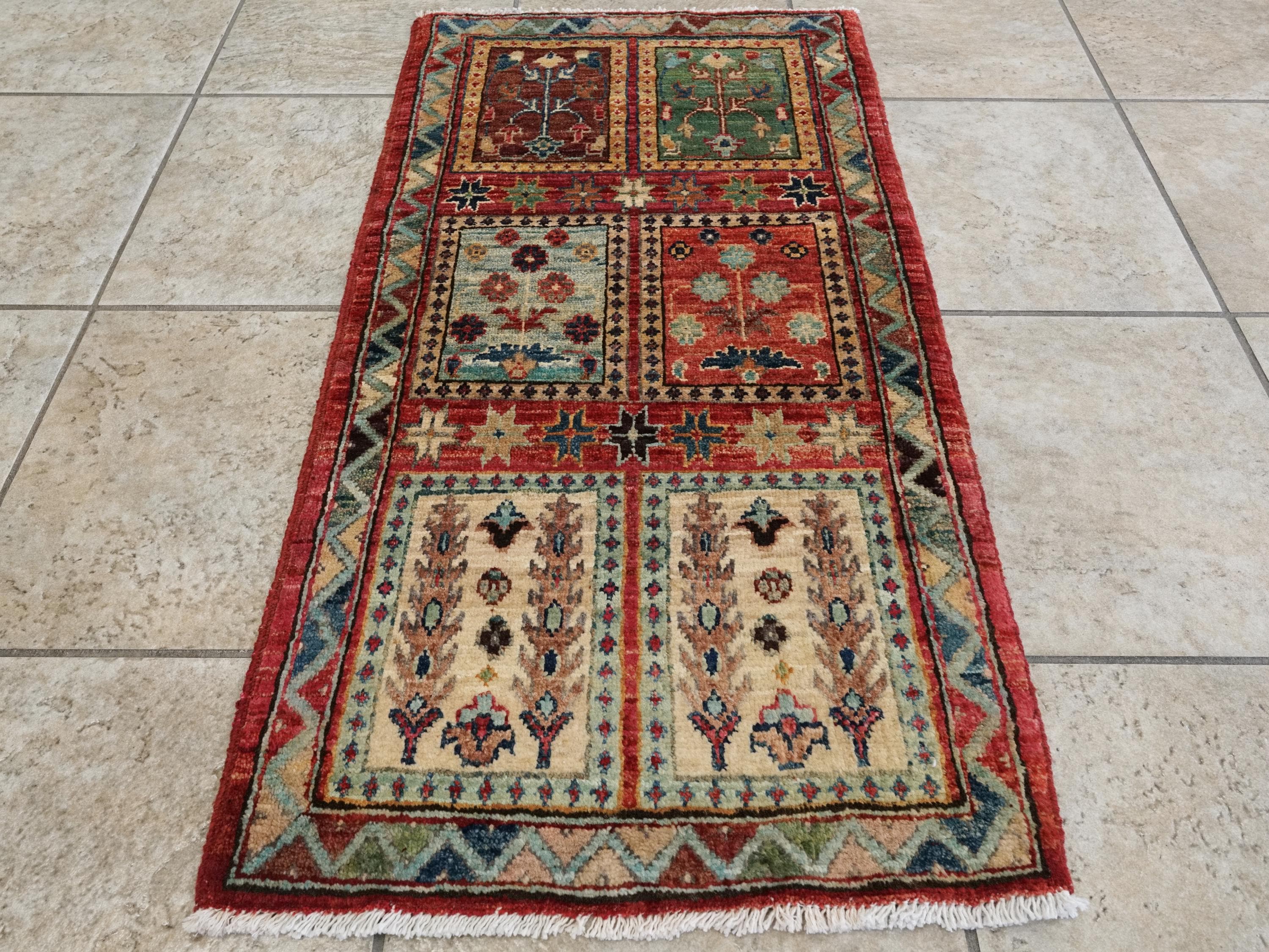2x3 Ft Hand Knotted Red Rug - Afghan Wool Doormat - Etsy