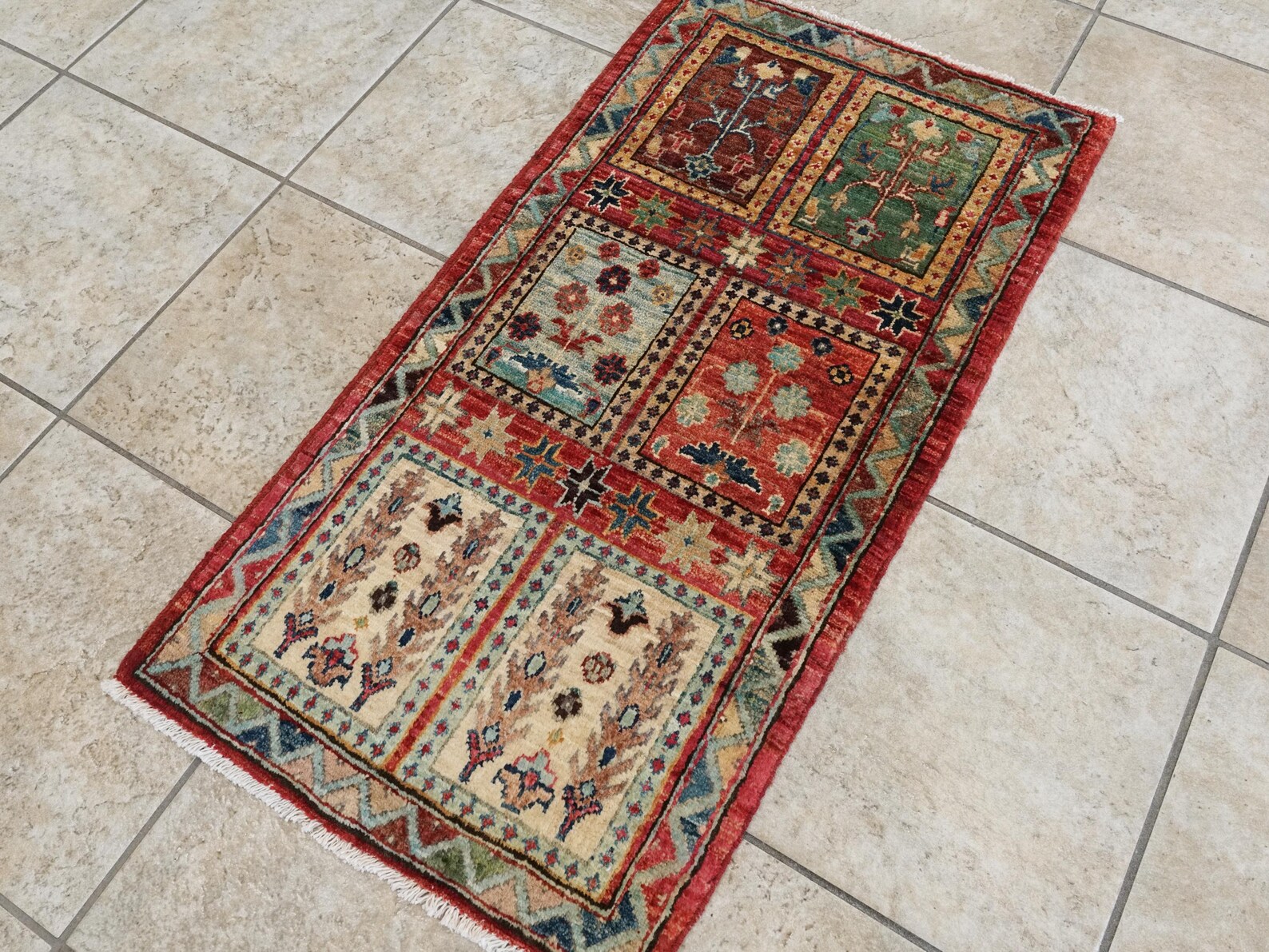 2x3 Ft Hand Knotted Red Rug - Afghan Wool Doormat - Etsy