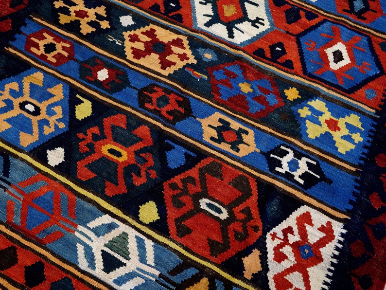 5x7 Ft Colorful Kilim Rug - Handwoven Afghan Flat Weave - Etsy UK