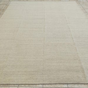 8x10 Ft Beige Kilim Rug - Traditional Flat Weaved Rug - Area Rug - Solid Rug - Rugs for Living room