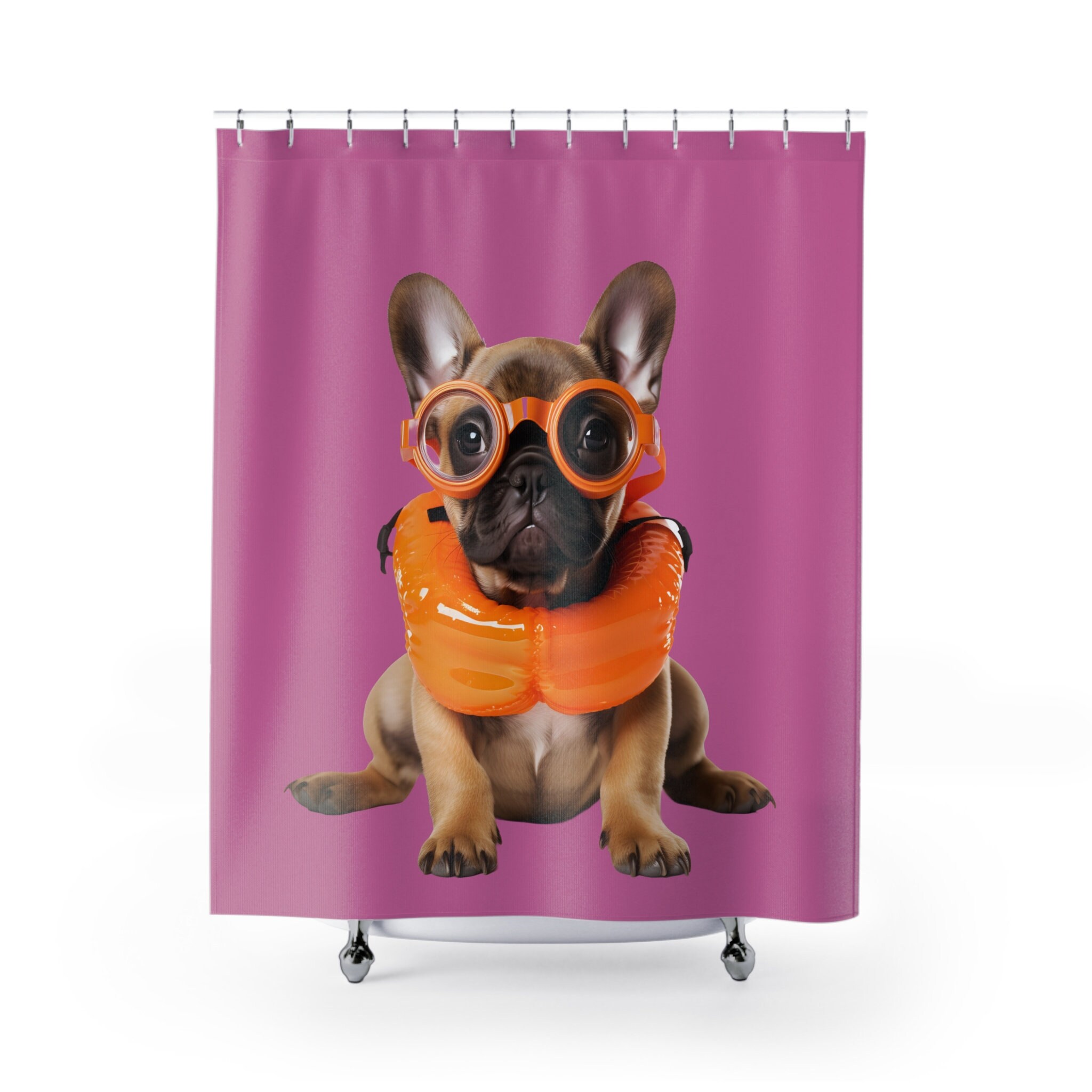 French Bulldog Shower Curtain Frenchie Gift Bathroom Decor Etsy