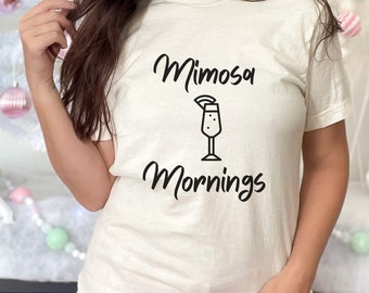 Mimosa Mornings T-Shirt: Brunch Cocktail Tee